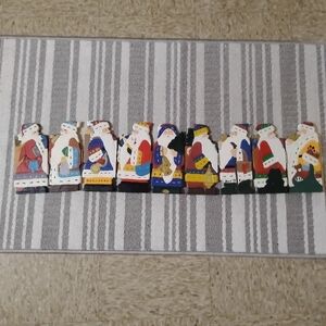 🚨$ Vintage 90s Mercuries Christmas Santas Wooden Hinge Folding Screen Divider